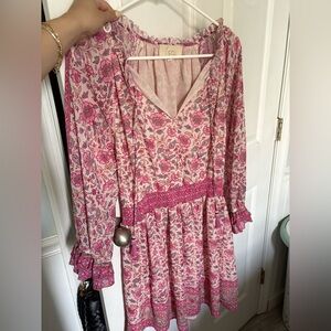 Floral Pink Long Sleeve Dress
